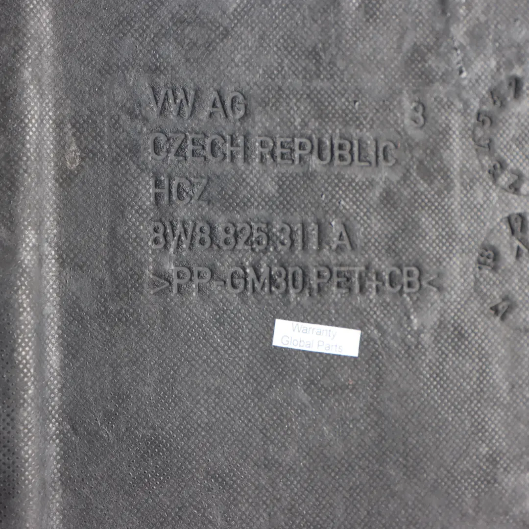 Center Under Tray Body Trim Cover Panel to Audi A5 F5 Rear with Part number 8W8825311A Audi A5 F5 Rear Center Under Tray Body Trim Cover Panel - SKU 8W8825311A - Part number 8W8825311A