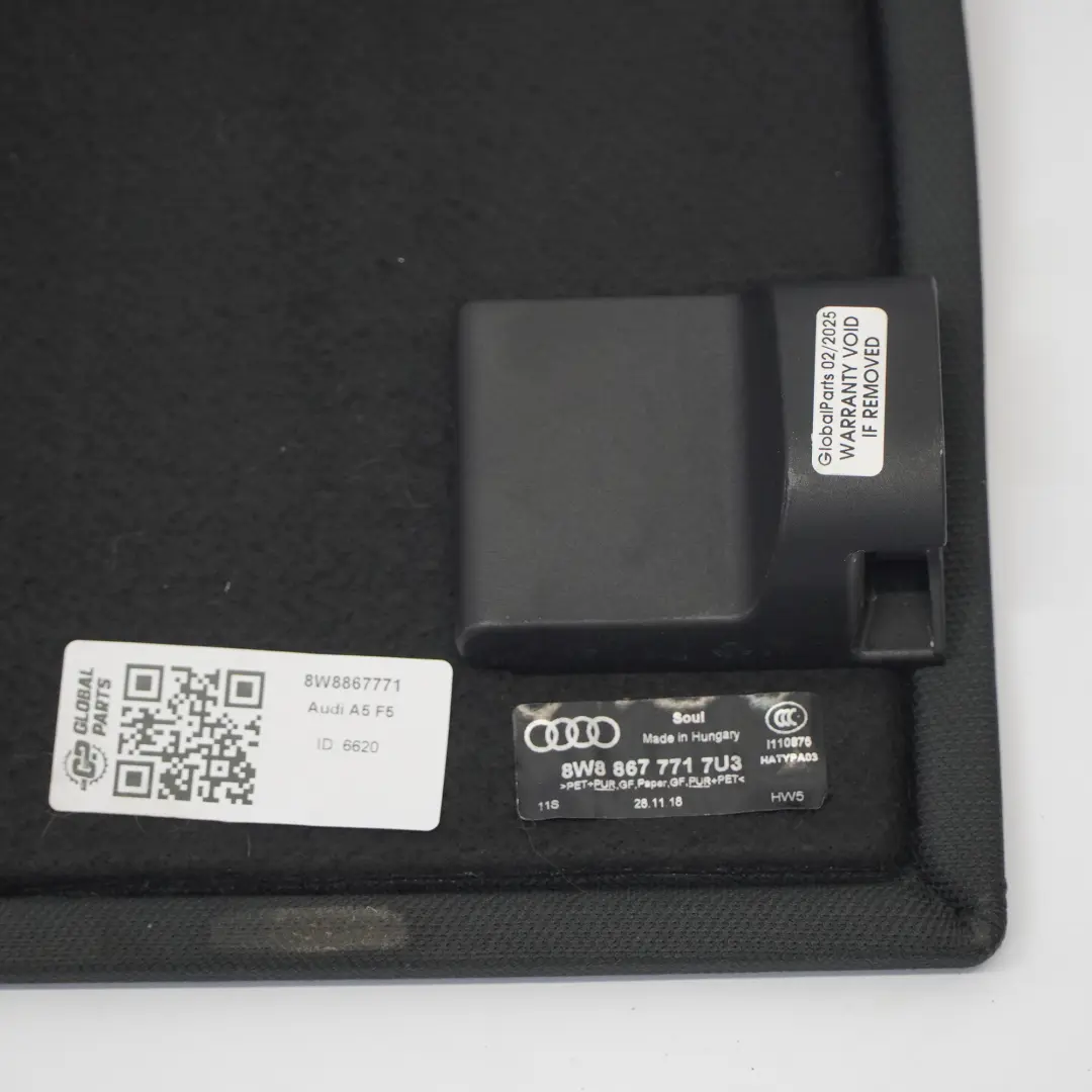 Audi A5 8F Embellecedor rejilla panel repisa trasera derecha - SKU 8W8867771 - Número de pieza 8W8867771