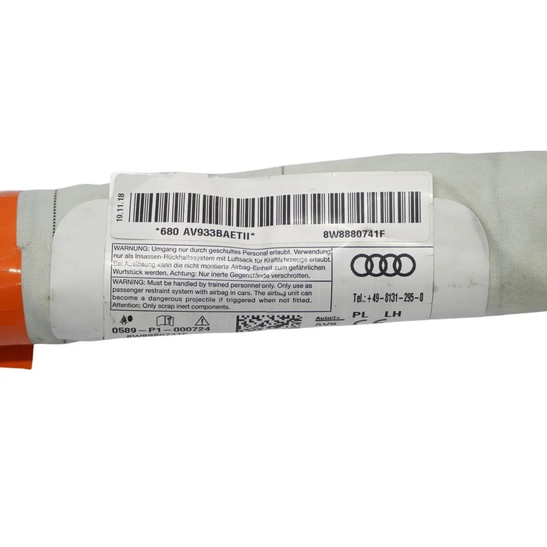 Roof Headliner Curtain Air Module Left N/S to Audi A5 F5 with Part number 8W8880741F Audi A5 F5 Roof Headliner Curtain Air Module Left N/S - SKU 8W8880741F - Part number 8W8880741F