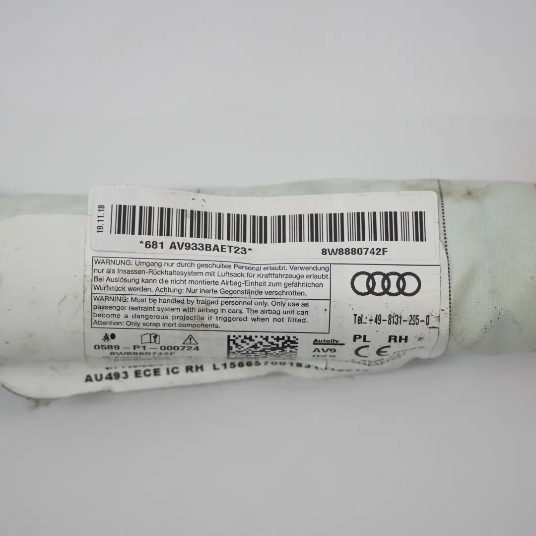 Module de rideau d'air de toit droit pour Audi A5 F5 à propos du numéro de pièce 8W8880742F Audi A5 F5 Module de rideau d'air de toit droit - SKU 8W8880742F - Numéro de pièce 8W8880742F