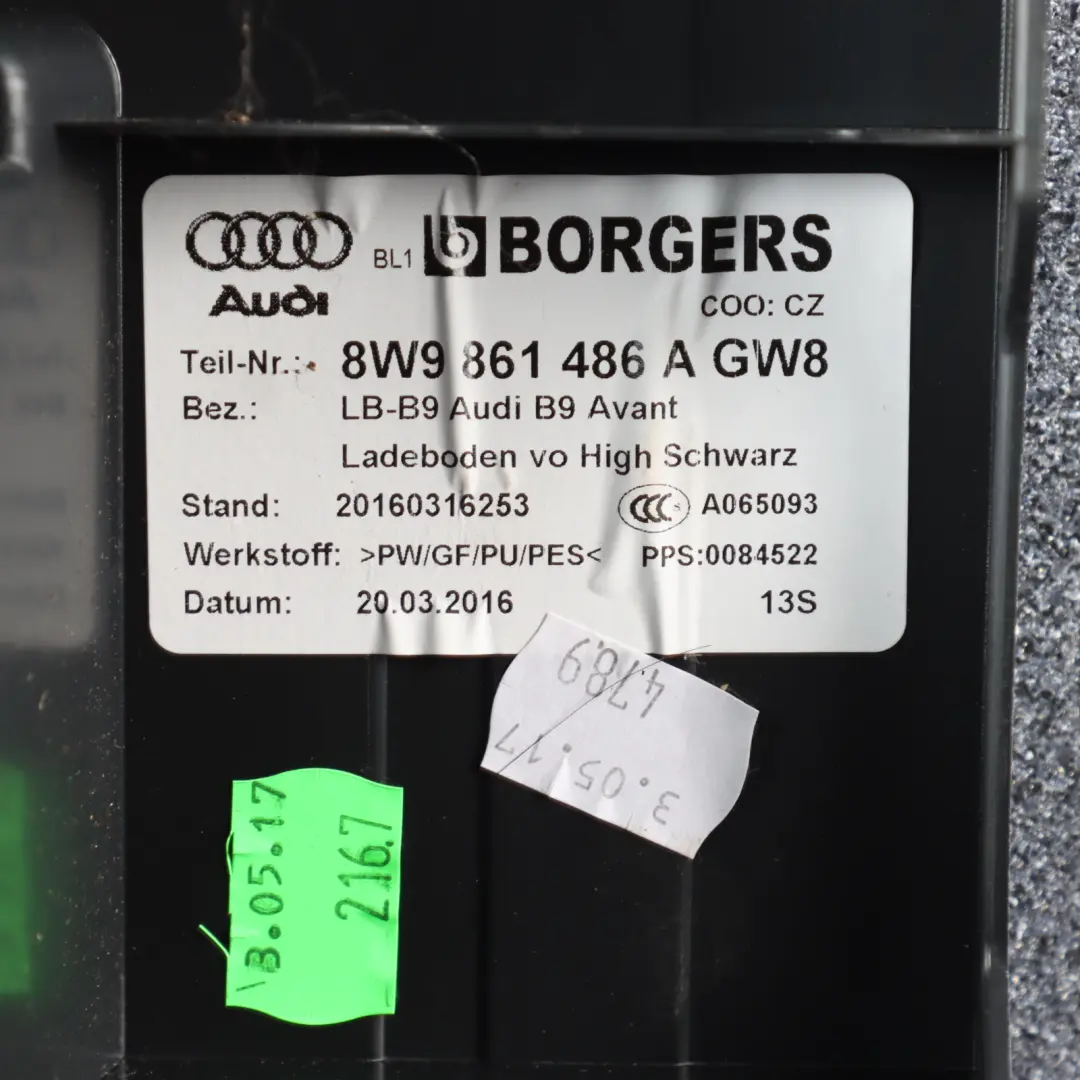 Boot Trunk Carpet Floor Mat Rear Panel Liner Cover to Audi S4 B9 with Part number 8W9861486A Audi S4 B9 Boot Trunk Carpet Floor Mat Rear Panel Liner Cover - SKU 8W9861486A - Part number 8W9861486A