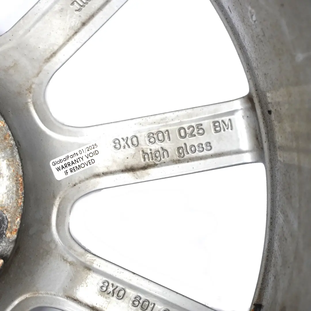 Audi A1 8X Silver Alloy Wheel Rim 17" 7.5J ET:36 10-Spoke - SKU 8X0601025BM-1 - Part number 8X0601025BM