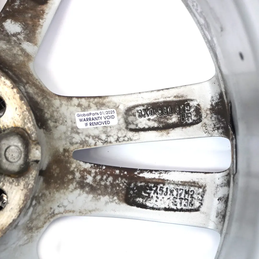 Cerchio In Lega Audi A1 8X Argento 17" 7.5J ET34 Double Star Spoke per con numero di parte 8X0601025BR Cerchio In Lega Audi A1 8X Argento 17" 7.5J ET34 Double Star Spoke - SKU 8X0601025BR-2 - Numero di parte 8X0601025BR