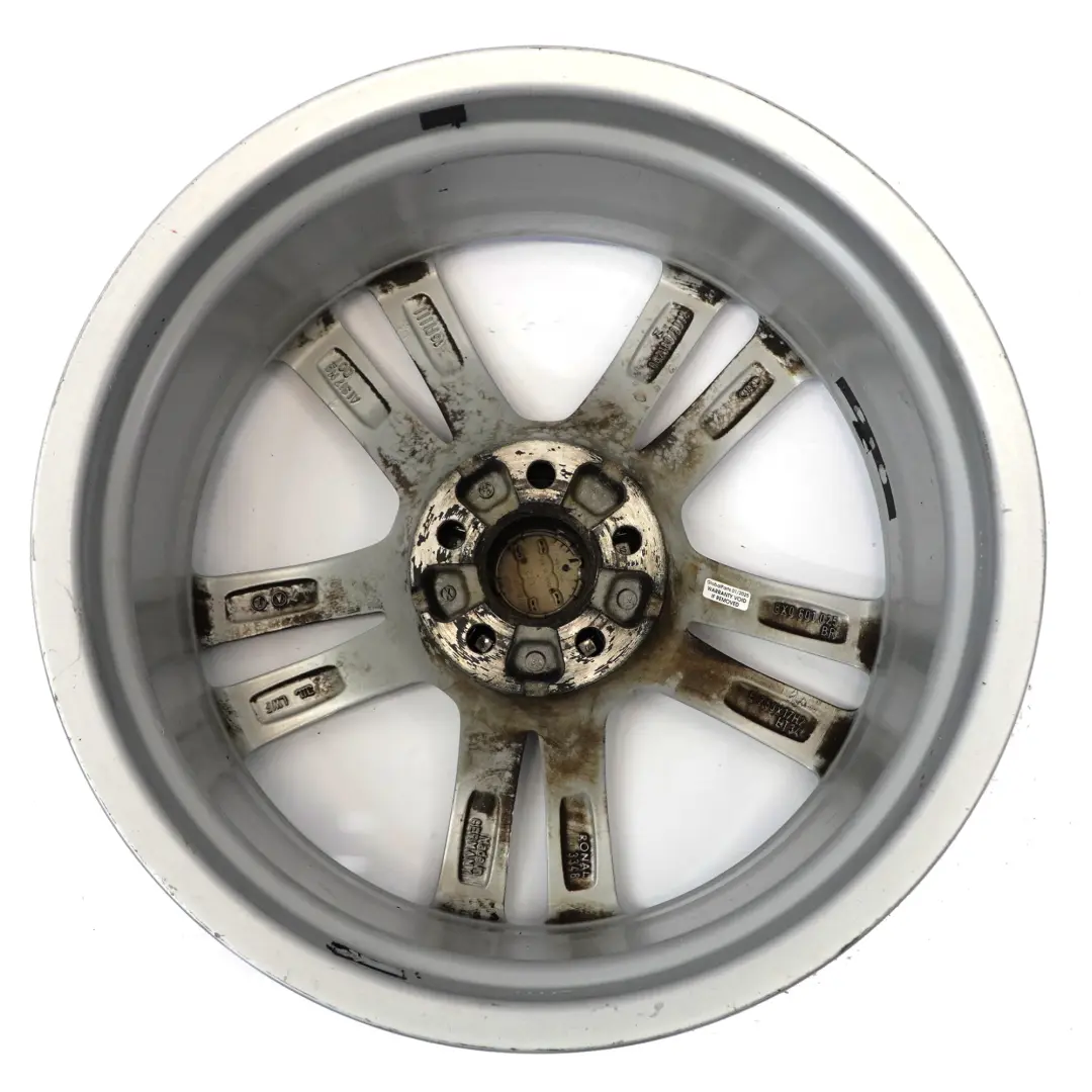 Alloy Wheel Rim 17" 7.5J ET34 Double Star Spoke to Audi A1 8X Silver with Part number 8X0601025BR Audi A1 8X Silver Alloy Wheel Rim 17" 7.5J ET34 Double Star Spoke - SKU 8X0601025BR-3 - Part number 8X0601025BR