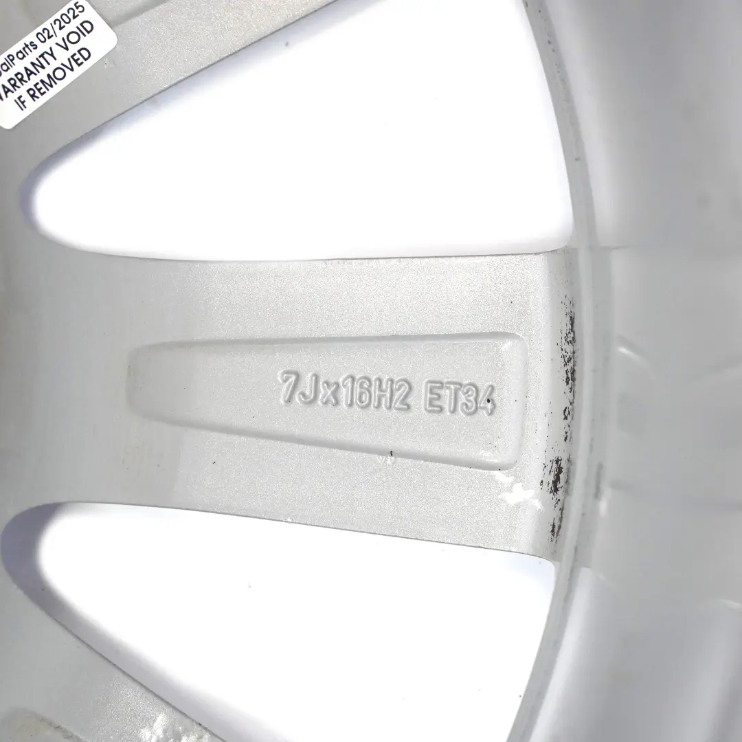 Audi A1 8X Cerchio In Lega Argento 16" 7J ET34 A 10 Razze - SKU 8X0601025G-2 - Numero di parte 8X0601025G