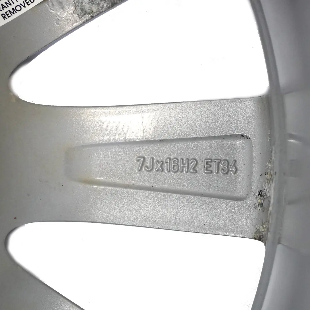 Alloy Wheel Rim 16" 7J ET34 10-Spoke to Audi A1 8X Silver with Part number 8X0601025G Audi A1 8X Silver Alloy Wheel Rim 16" 7J ET34 10-Spoke - SKU 8X0601025G-3 - Part number 8X0601025G