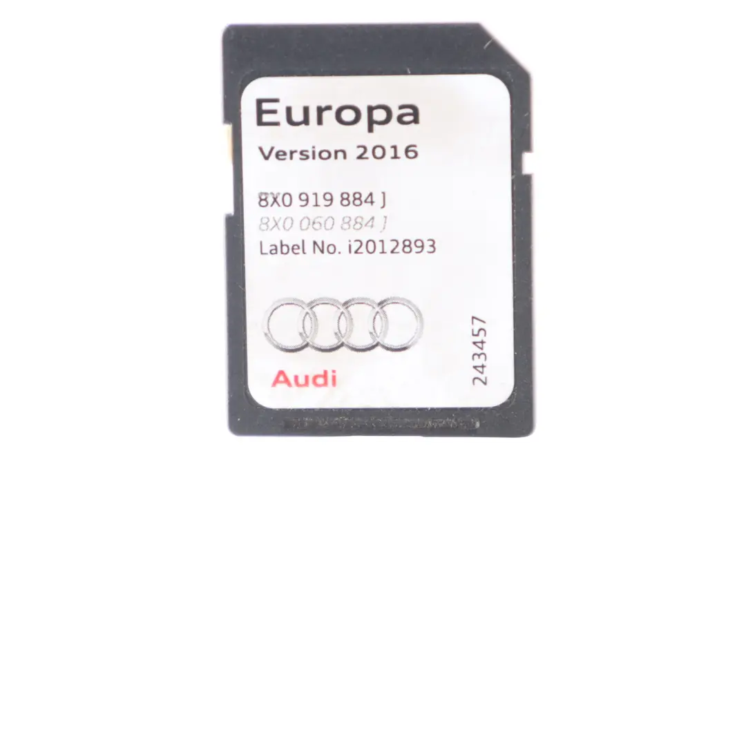 Audi Universal SD Card Map Pilot Navigation Europe 2016 - SKU 8X0919884J - Part number 8X0919884J