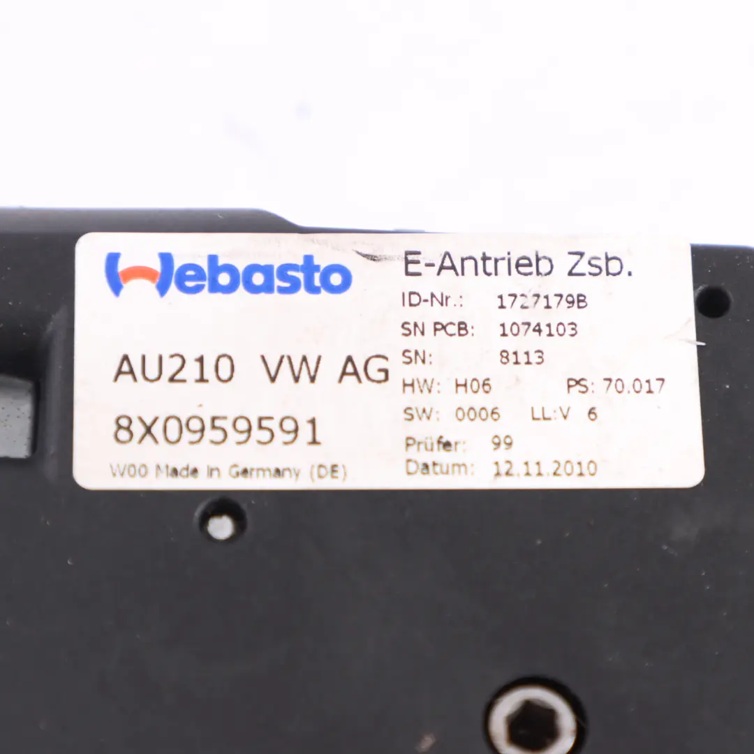 Audi A1 8X Hydraulic Unit Roof Sunroof Motor Pump Top - SKU 8X0959591 - Part number 8X0959591