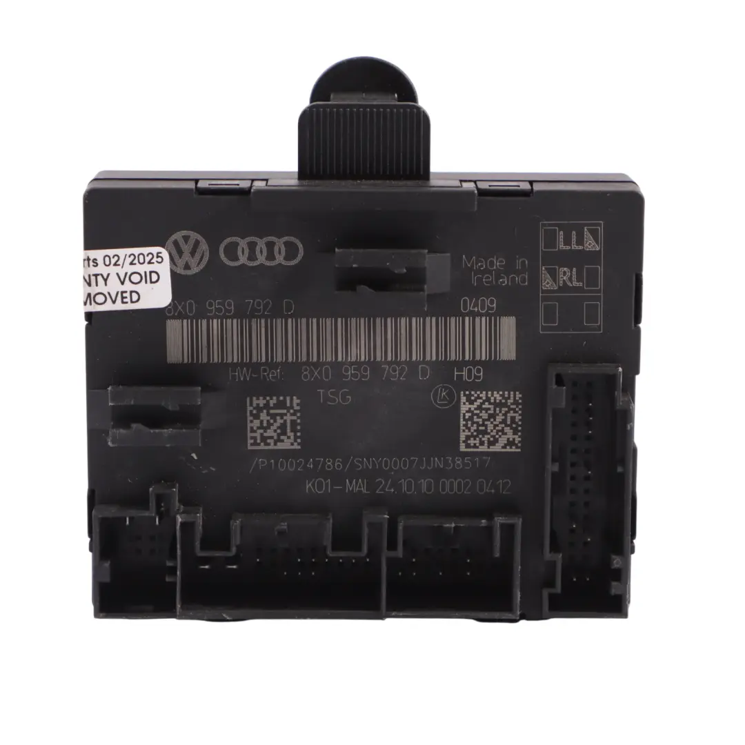 Audi A1 8X Module Commande Porte Côté Passager Avant - SKU 8X0959792D - Numéro de pièce 8X0959792D