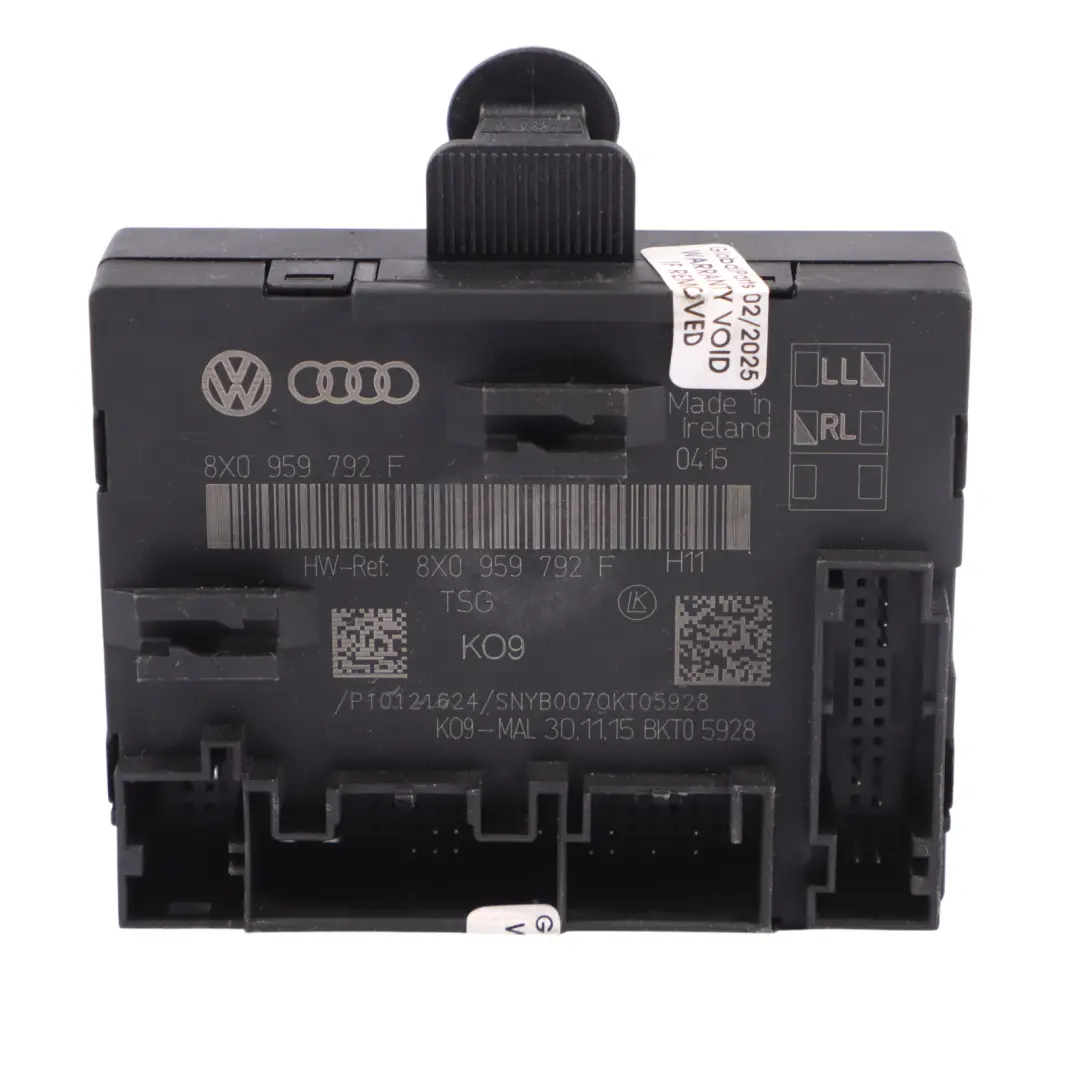 Audi A1 8X Front Door Control Module Unit Passenger Side - SKU 8X0959792F - Part number 8X0959792F
