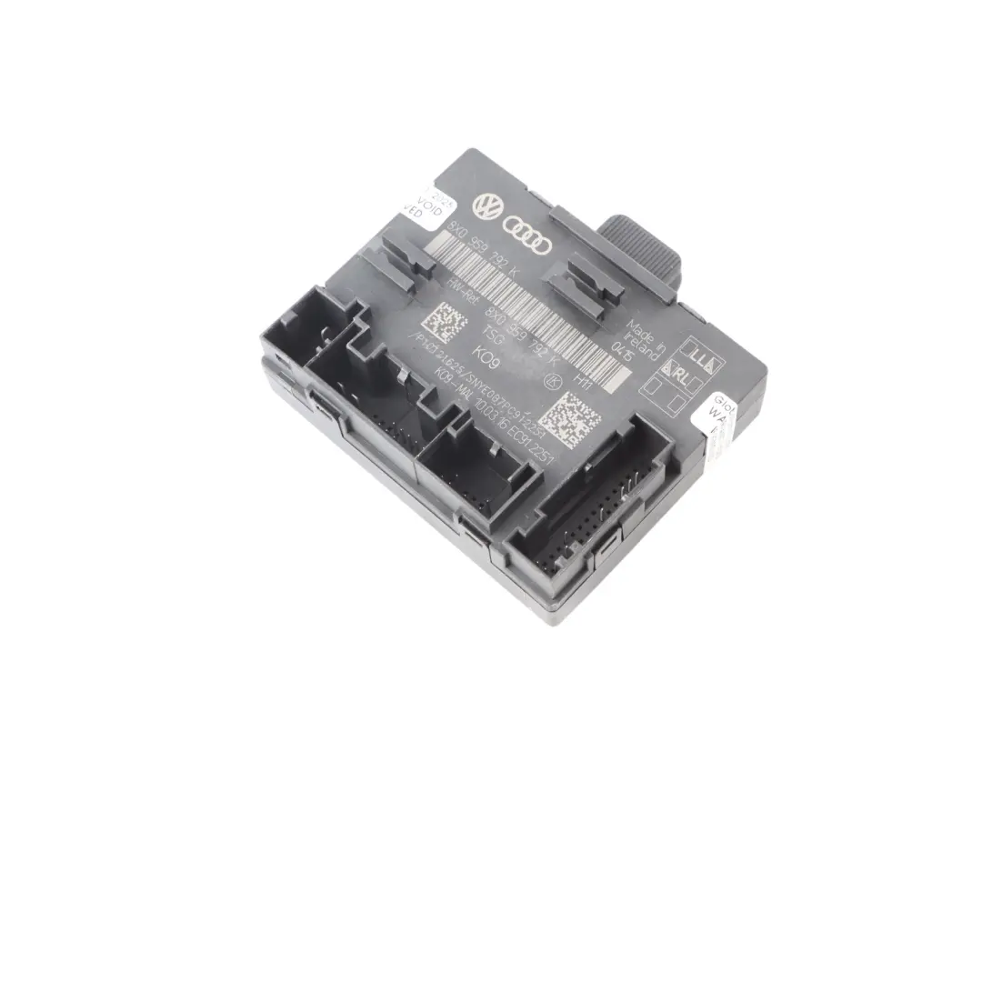 Front Door Module Control Unit ECU Passenger Side 8X0959792H to Audi Q3 8U with Part number 8X0959792K Audi Q3 8U Front Door Module Control Unit ECU Passenger Side 8X0959792H - SKU 8X0959792K - Part number 8X0959792K