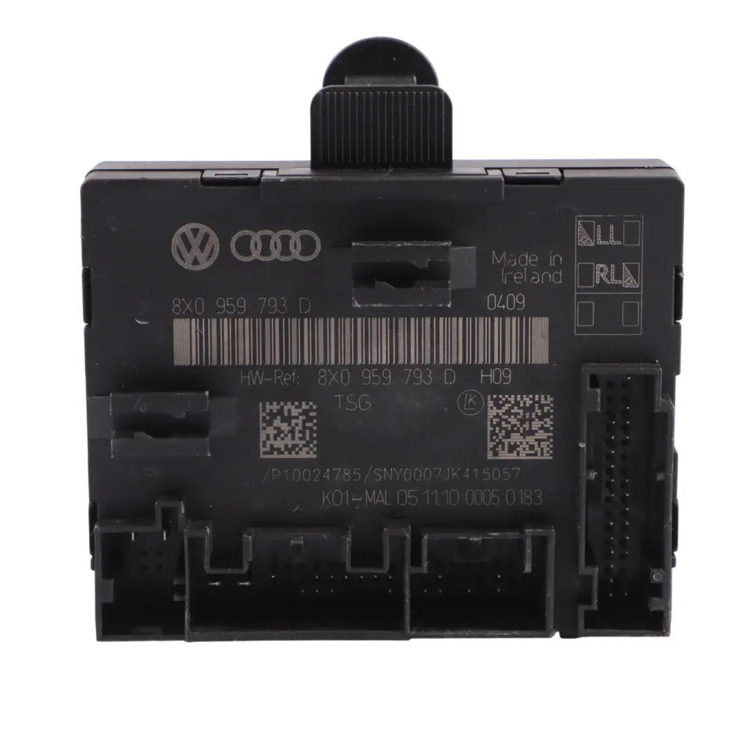 Driver Side Door Module Front Control Unit Module ECU to Audi A1 8X with Part number 8X0959793D Audi A1 8X Driver Side Door Module Front Control Unit Module ECU - SKU 8X0959793D - Part number 8X0959793D
