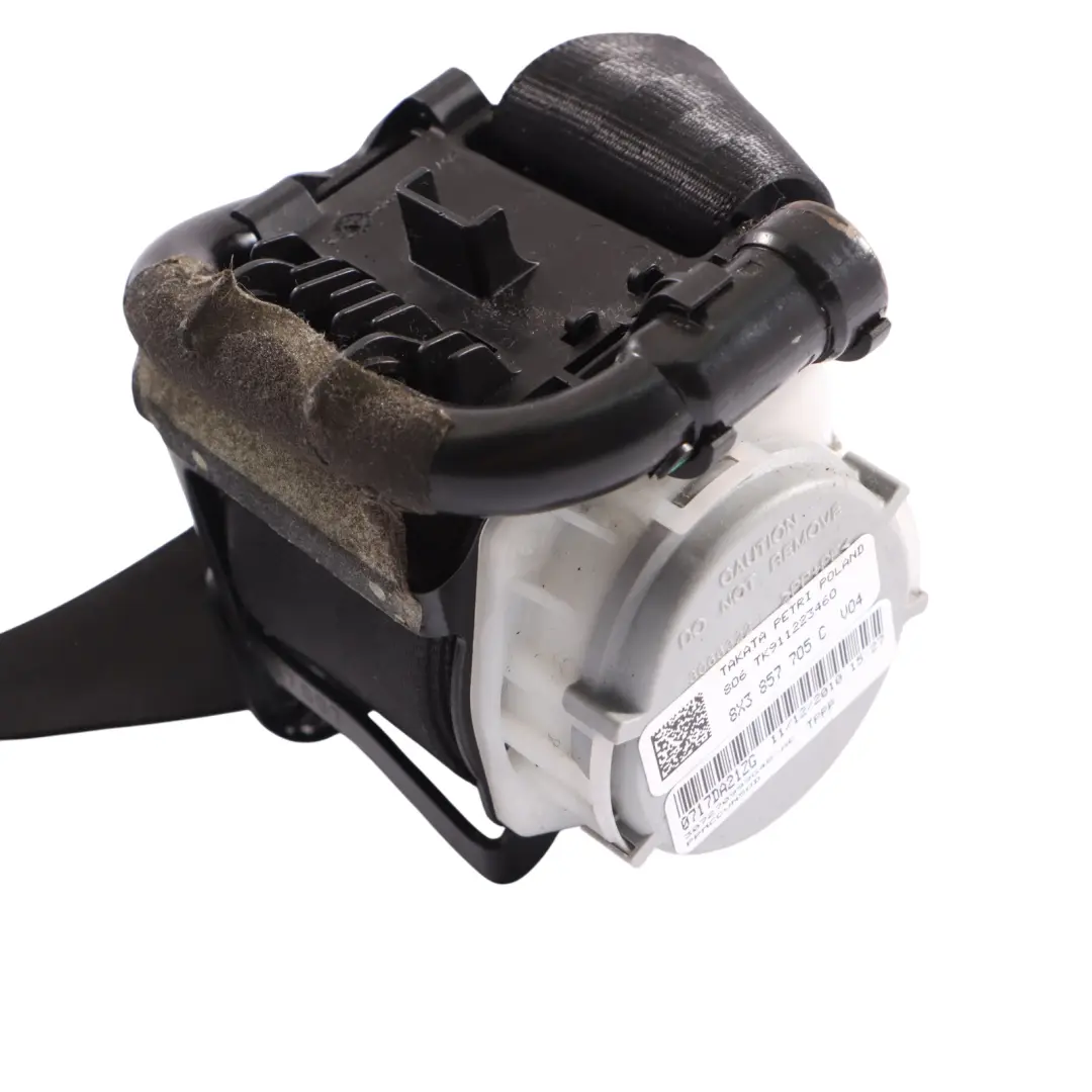 Audi A1 8X Front Passenger Side Seat Belt Buckle Latch Lower Belt - SKU 8X3857705C - Part number 8X3857705C