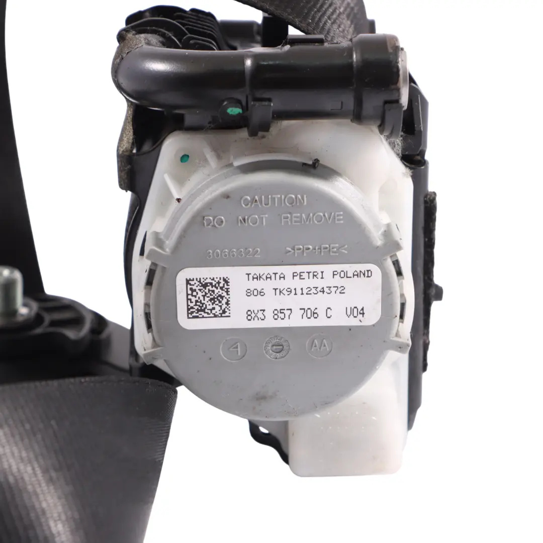 Audi A1 8X Seat Belt Seatbelt Front Right O/S - SKU 8X3857706C - Part number 8X3857706C