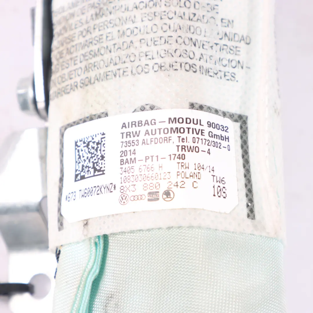 Module Front Right O/S to Audi A1 8X Seat Air with Part number 8X3880242C Audi A1 8X Seat Air Module Front Right O/S - SKU 8X3880242C - Part number 8X3880242C