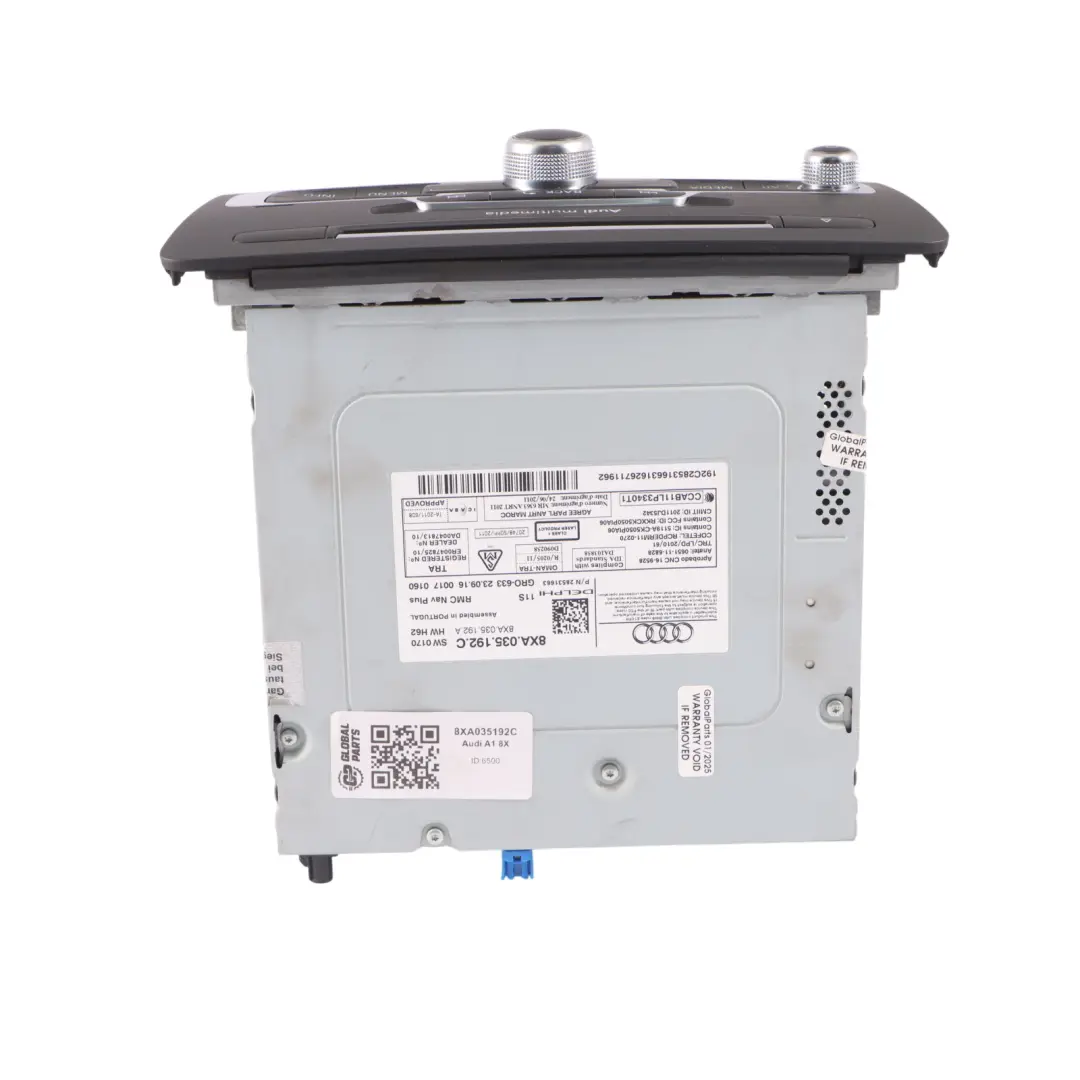 Multimedia MMI Player Audio Stereo Radio Unità principale per Audi A1 8X con numero di parte 8XA035192C Audi A1 8X Multimedia MMI Player Audio Stereo Radio Unità principale - SKU 8XA035192C - Numero di parte 8XA035192C