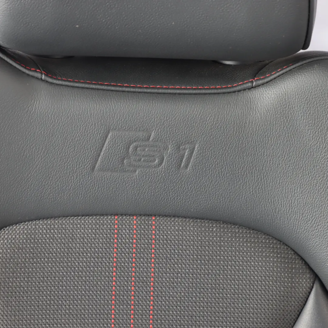 Asiento Deportivo Delantero Izquierdo Semi Cuero Negro Rojo para Audi S1 8X con número de pieza 8XG881805 Audi S1 8X Asiento Deportivo Delantero Izquierdo Semi Cuero Negro Rojo - SKU 8XG881805 - Número de pieza 8XG881805