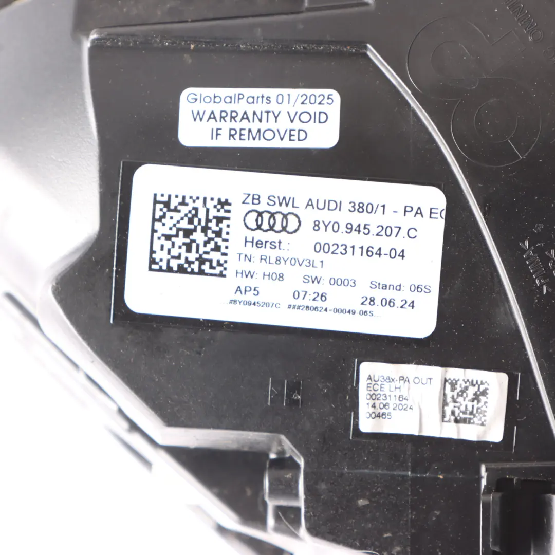 Audi S3 8Y Rear Lamp Tail Light Outer LED Fender Left N/S Side - SKU 8Y0945207C - Part number 8Y0945207C