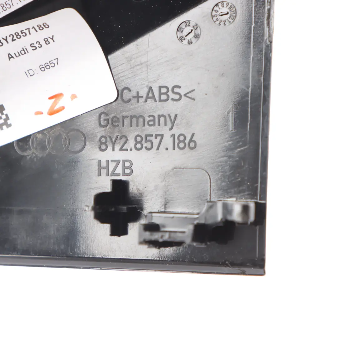 8Y Front Centre Dashboard Trim Cover Panel Glossy Left N/S to Audi S3 with Part number 8Y2857186 Audi S3 8Y Front Centre Dashboard Trim Cover Panel Glossy Left N/S - SKU RHD-8Y2857186 - Part number 8Y2857186