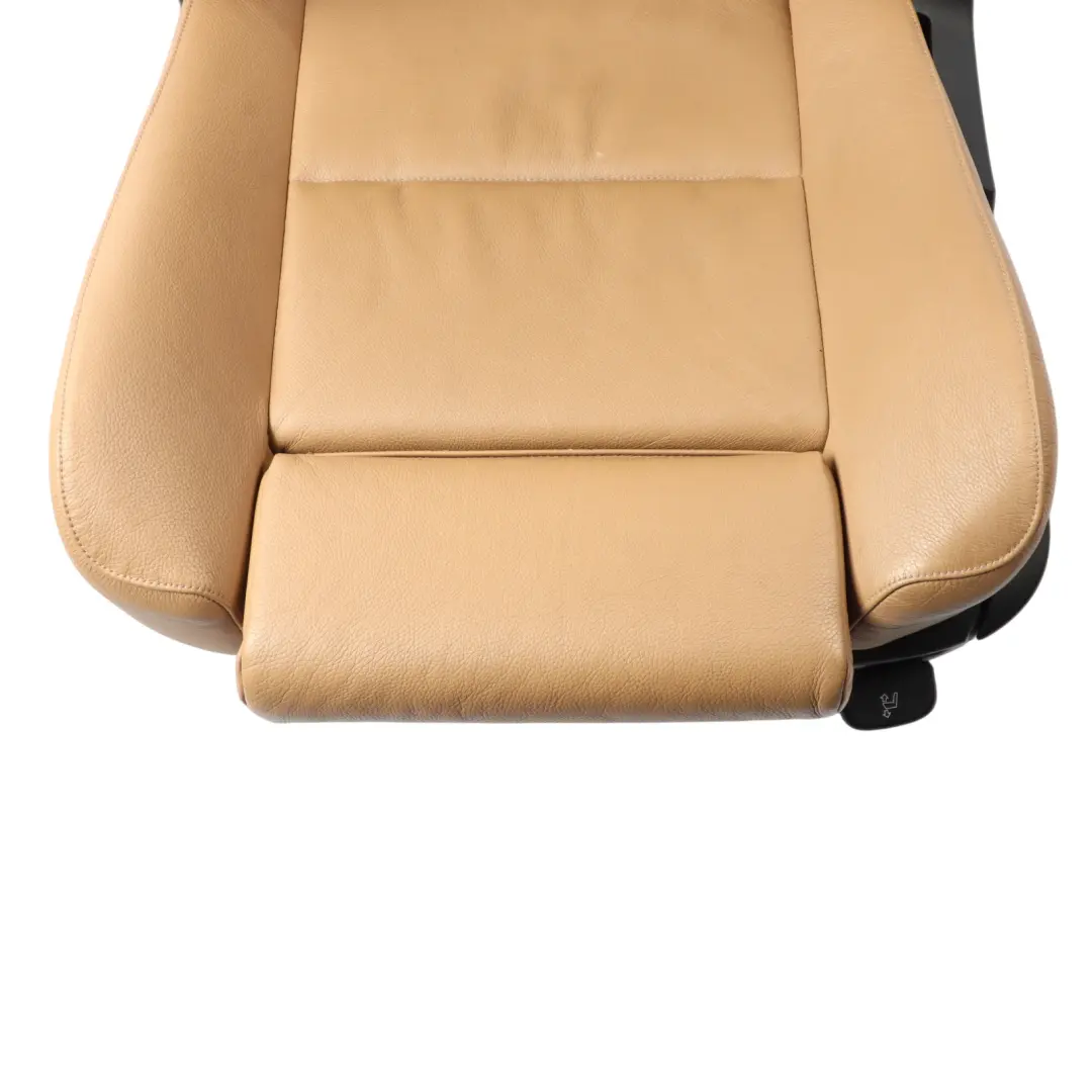 Front Left N/S Interior Leather Dakota Natural Brown to BMW E60 E61 Sport Seat with Part number 9126327 BMW E60 E61 Sport Seat Front Left N/S Interior Leather Dakota Natural Brown - SKU 9126327-2 - Part number 9126327