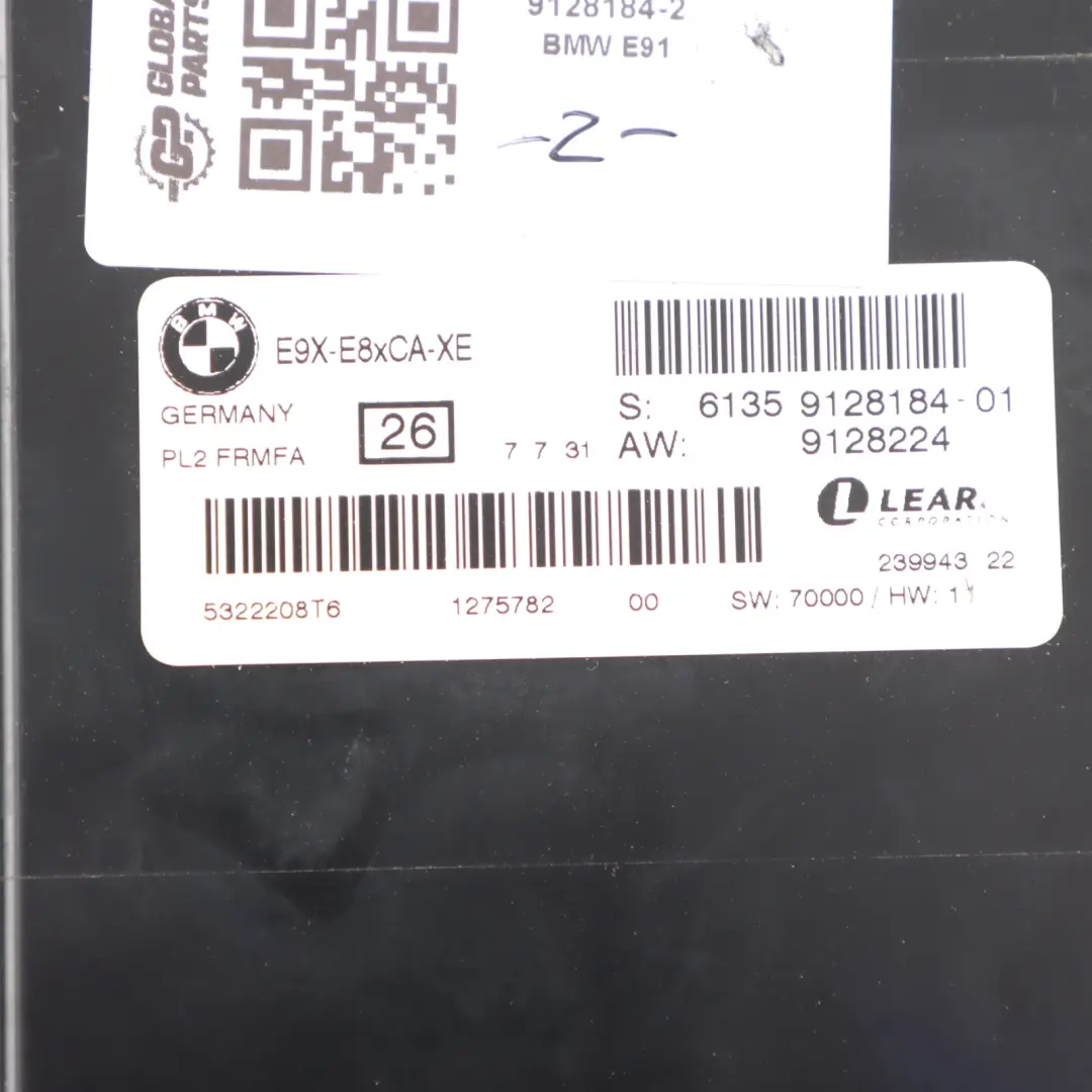 Footwell Light Module Control Unit ECU PL2 FRMFA to BMW E91 Xenon with Part number 9128184 BMW E91 Xenon Footwell Light Module Control Unit ECU PL2 FRMFA - SKU 9128184-2 - Part number 9128184
