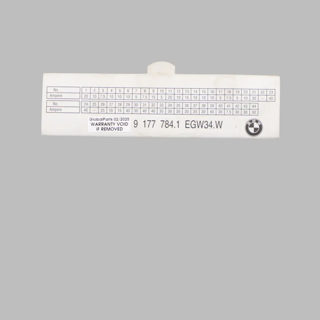 BMW X5 E70 X6 E71 X6 E72 Map Fuse Box Grouping Diagram Card - SKU 9177784 - Part number 9177784