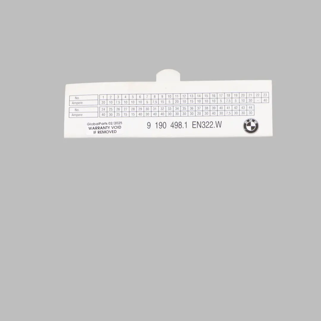 Map Fuse Box Grouping Diagram Card to BMW X5 E70 X6 E71 E72 with Part number 9190498 BMW X5 E70 X6 E71 E72 Map Fuse Box Grouping Diagram Card - SKU 9190498 - Part number 9190498
