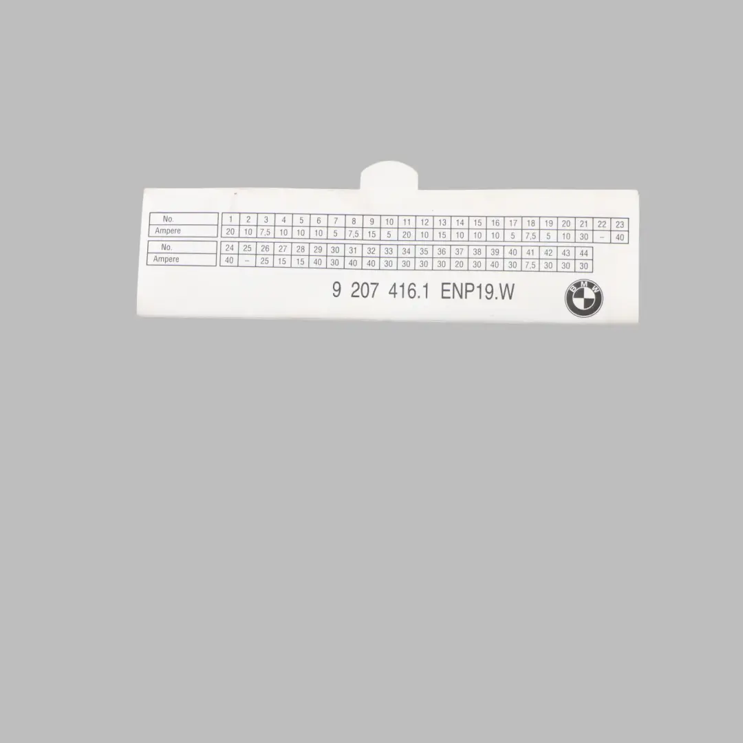 BMW X6 E71 Scheda Mappa Scatola Fusibili Raggruppamento Diagramma - SKU 9207416 - Numero di parte 9207416