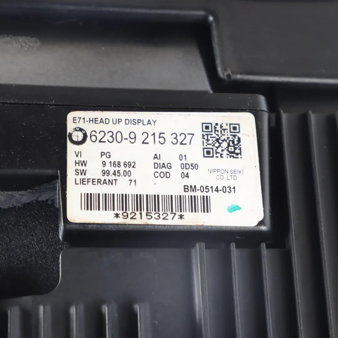 BMW X6 E71 Dashboard Head Up Display Car System Monitor HUD - SKU RHD-9215327 - Part number 9215327