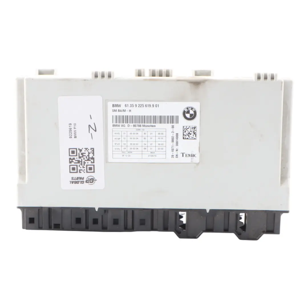 BMW F10 Electronic Front Seat Memory Module Control Unit ECU - SKU 9225619 - Part number 9225619