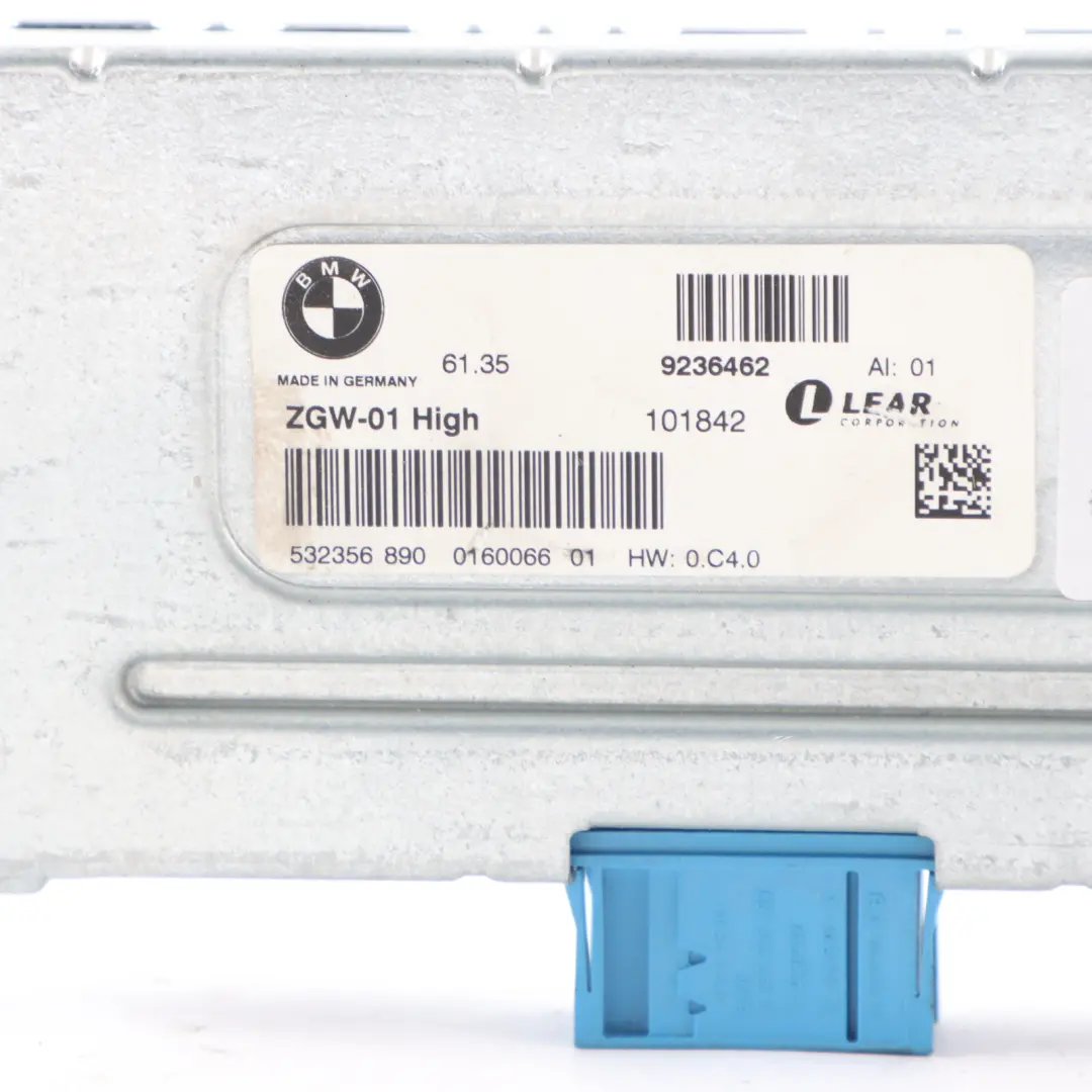 Gateway Module BMW F10 F11 Central Control Unit Lear ZGW-01 High to with Part number 9236462 Gateway Module BMW F10 F11 Central Control Unit Lear ZGW-01 High - SKU 9236462 - Part number 9236462