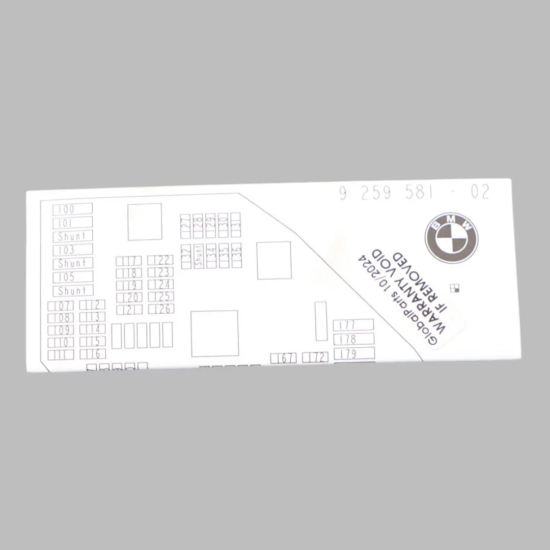 Mapa Tarjeta Caja De Fusibles Diagrama De Agrupación para BMW X3 F25 con número de pieza 9259581 BMW X3 F25 Mapa Tarjeta Caja De Fusibles Diagrama De Agrupación - SKU 9259581 - Número de pieza 9259581