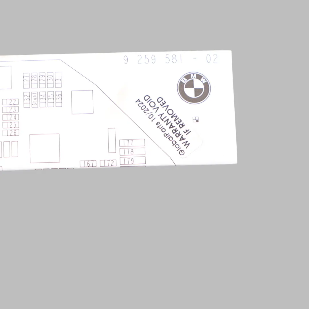 BMW X3 F25 Map Card Fuse Box Grouping Diagram - SKU 9259581 - Part number 9259581