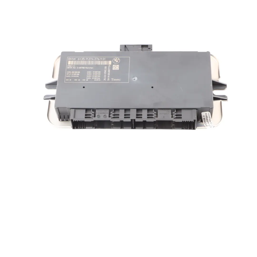 BMW F07 Gran Tourismo FRMIII Module Commande D'Éclairage Plancher Phares - SKU 9274276 - Numéro de pièce 9274276