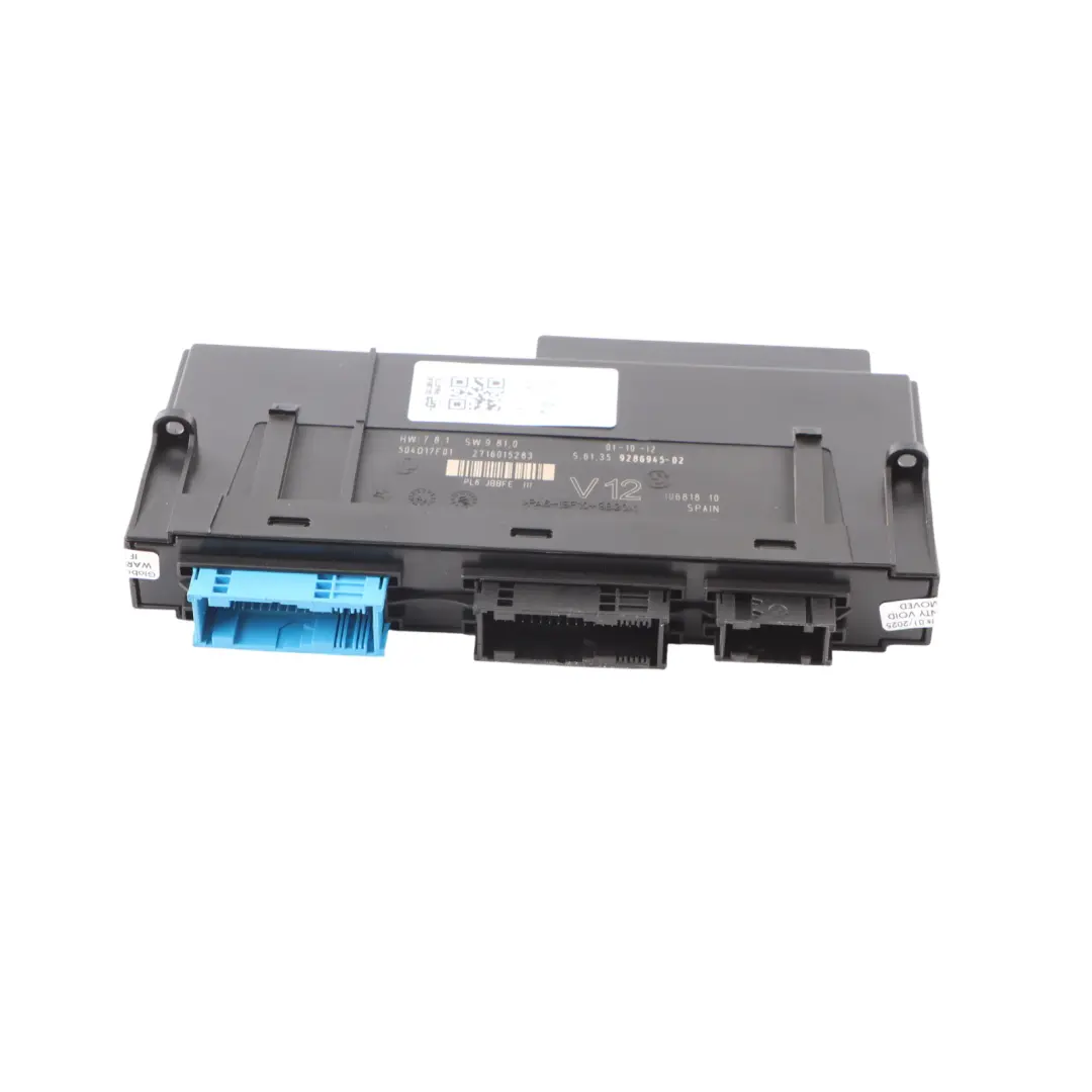 Moduł Komfortu Sterownik do BMW F06 F10 F11 F12 F13 o numerze 9286945 BMW F06 F10 F11 F12 F13 Moduł Komfortu Sterownik - SKU 9286945 - Numer Części 9286945