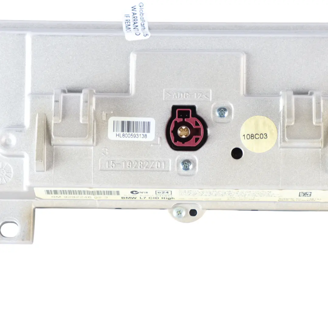 Display Screen BMW F20 F21 F22 Central Information Infotainment 8,8" 9387548 to with Part number 9292246 Display Screen BMW F20 F21 F22 Central Information Infotainment 8,8" 9387548 - SKU 9292246 - Part number 9292246