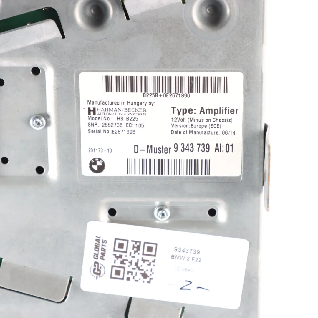  Amplificador De Audio BMW F20 F21 F22 F23 Top HiFi Harman Kardon Unidad - SKU 9343739 - Número de pieza 9343739