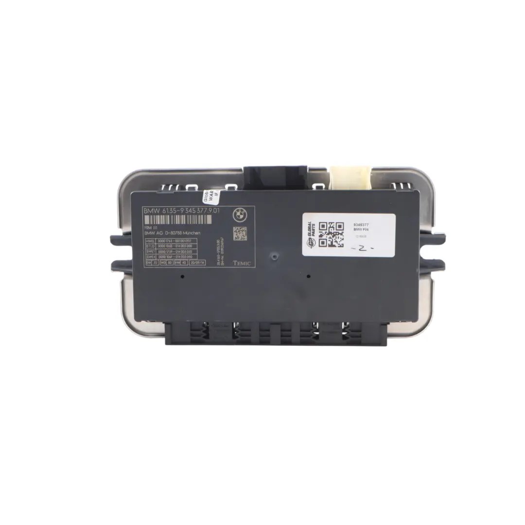 Module De Commande D'Éclairage Plancher Gran Coupé ECU FRM III pour BMW F06 à propos du numéro de pièce 9345377 BMW F06 Module De Commande D'Éclairage Plancher Gran Coupé ECU FRM III - SKU 9345377 - Numéro de pièce 9345377