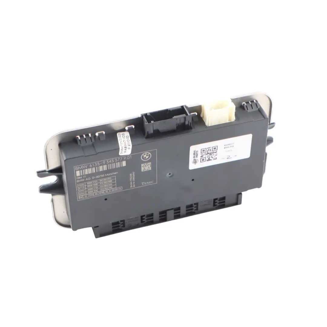 Module De Commande D'Éclairage Plancher Gran Coupé ECU FRM III pour BMW F06 à propos du numéro de pièce 9345377 BMW F06 Module De Commande D'Éclairage Plancher Gran Coupé ECU FRM III - SKU 9345377 - Numéro de pièce 9345377