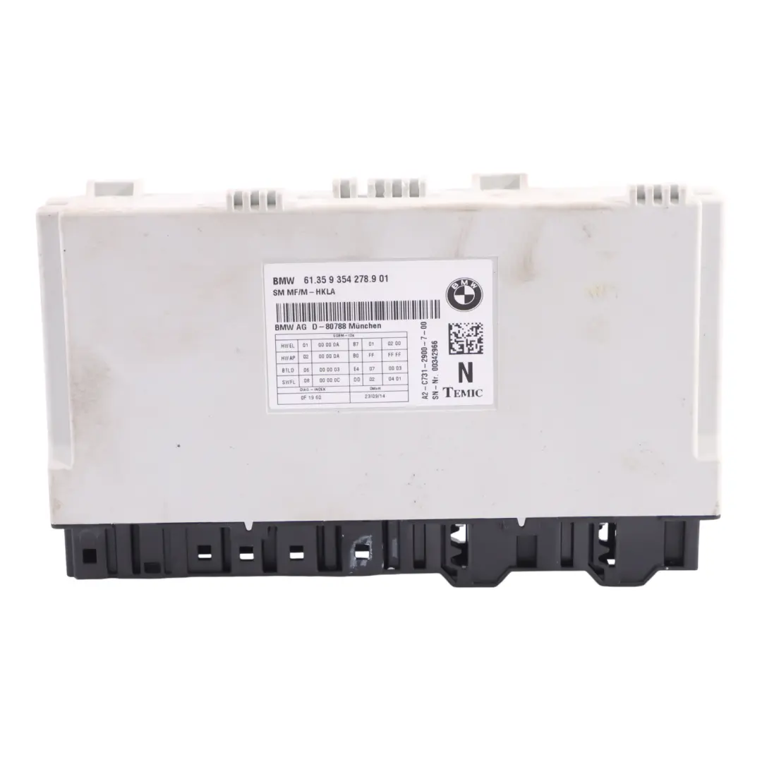 Seat Module BMW F06 F07 GT F10 F11 F12 F13 Front Seat Control Unit ECU - SKU 9354278 - Part number 9354278