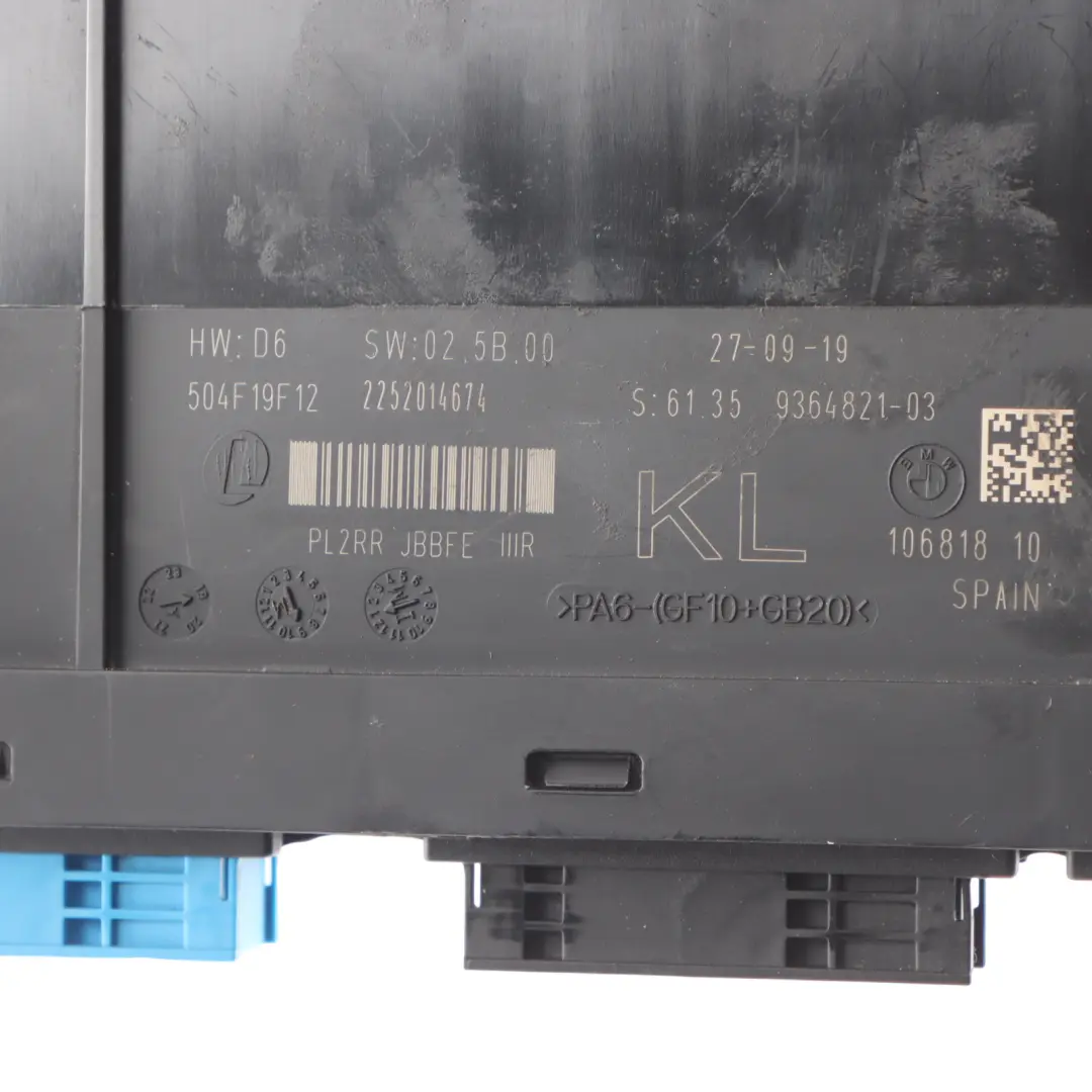 ECU Body Control Module Unit KL PL2RR JBBFE IIIR to BMW E91 with Part number 9364821 BMW E91 ECU Body Control Module Unit KL PL2RR JBBFE IIIR - SKU 9364821-2 - Part number 9364821