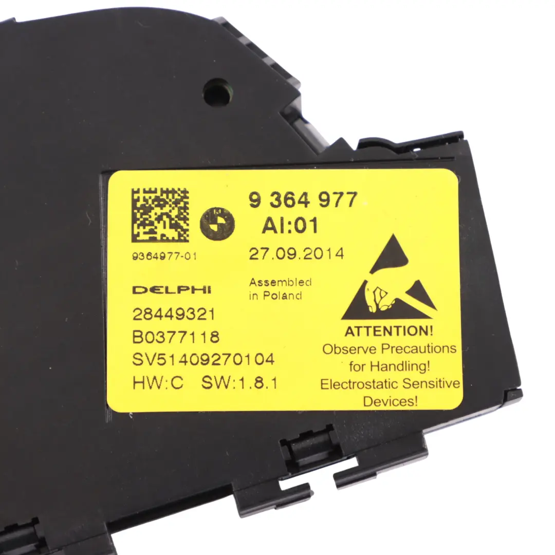 BMW F06 F12 F13 Panel Przełącznik Regulacji Pamięci Fotela Lewy - SKU 9364977 - Numer Części 9364977