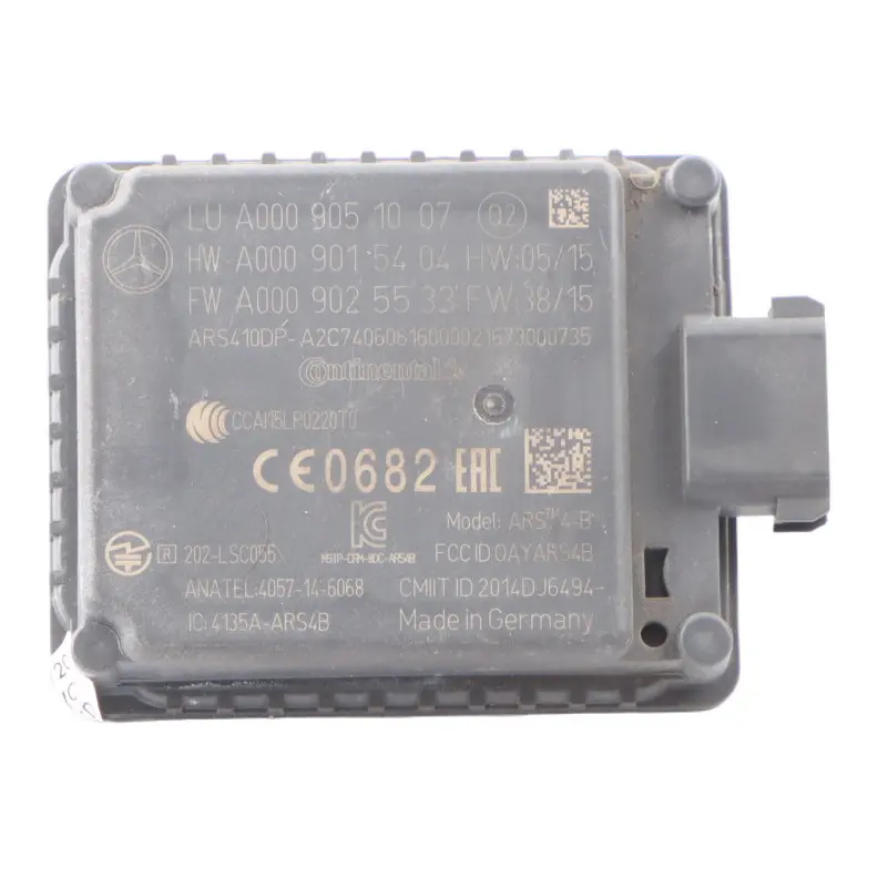 Radar Sensor Mercedes W213 Front Control Unit Module to with Part number A0009051007 Radar Sensor Mercedes W213 Front Control Unit Module - SKU A0009051007 - Part number A0009051007