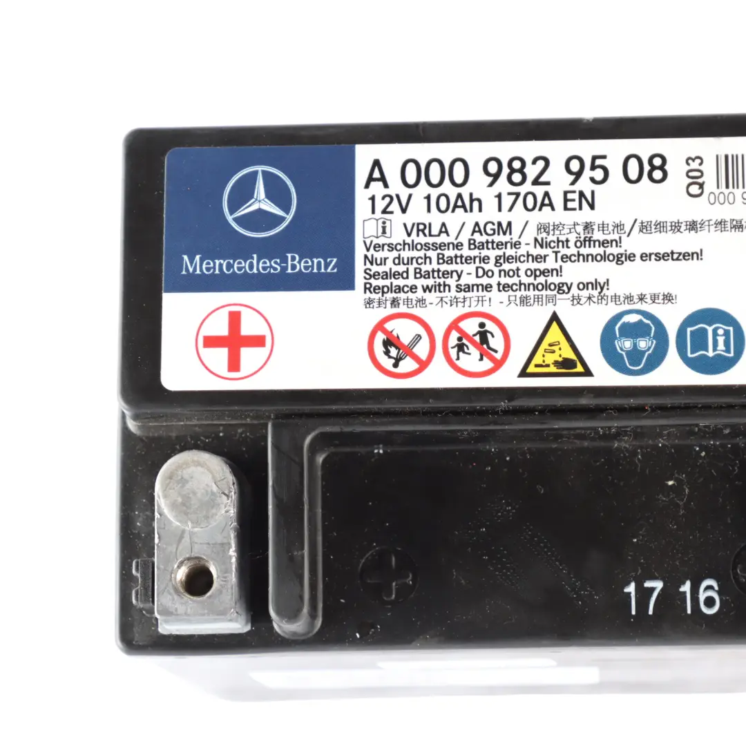 Mercedes W205 W213 10Ah 170A Auxiliary Additional Generator Battery - SKU A0009829508-1 - Part number A0009829508
