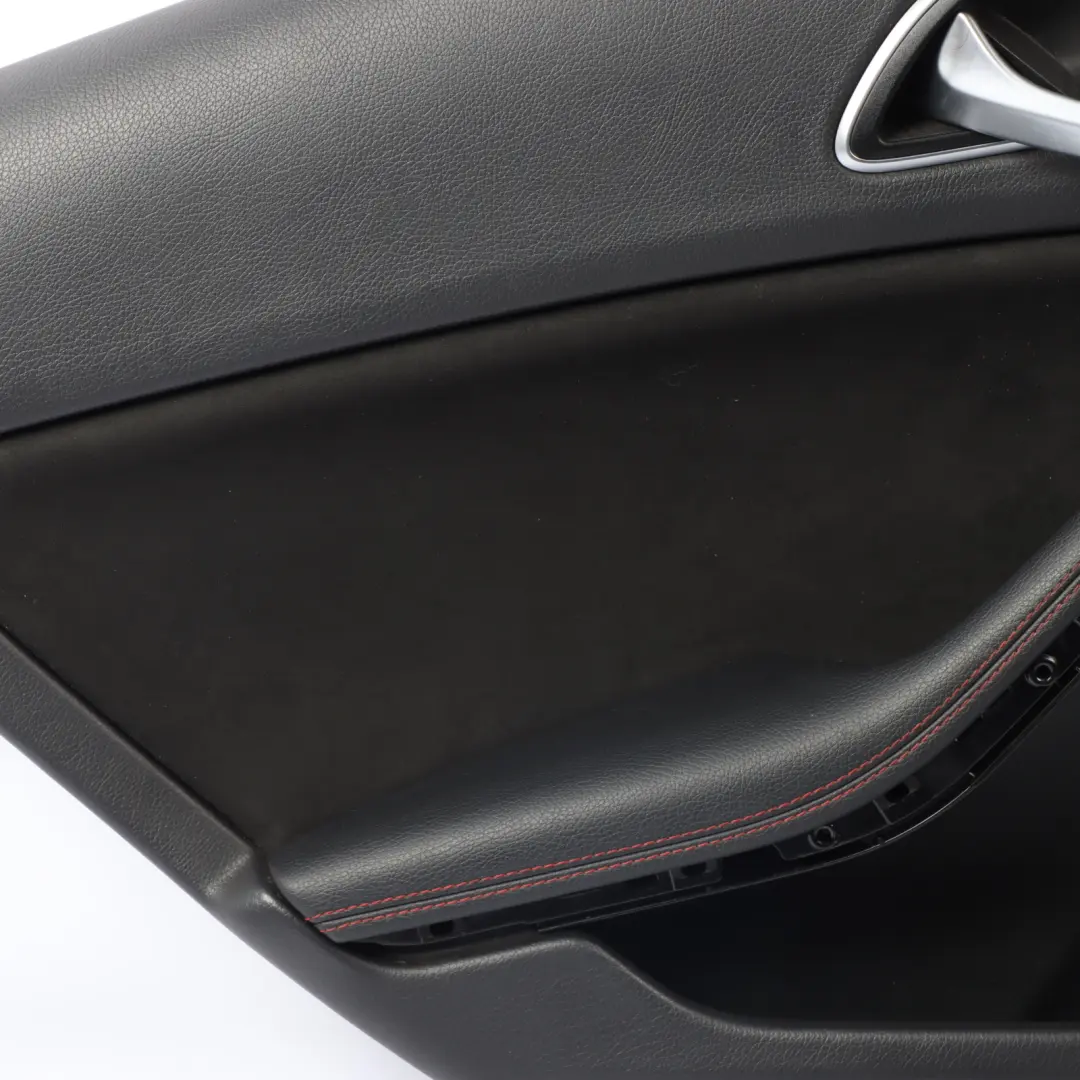 Mercedes C117 Rear Door Card Trim Panel Leather Black Left N/S - SKU A1177301300 - Part number A1177301300