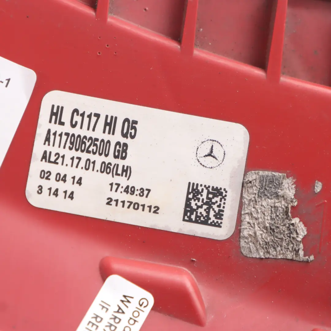 Mercedes C117 Rear Tail Light Lamp LED Left N/S - SKU A1179062500-1 - Part number A1179062500