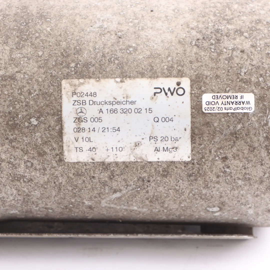 Mercedes X166 Air Suspension Tank Reservoir Pressure Accumulator - SKU A1663200215 - Part number A1663200215