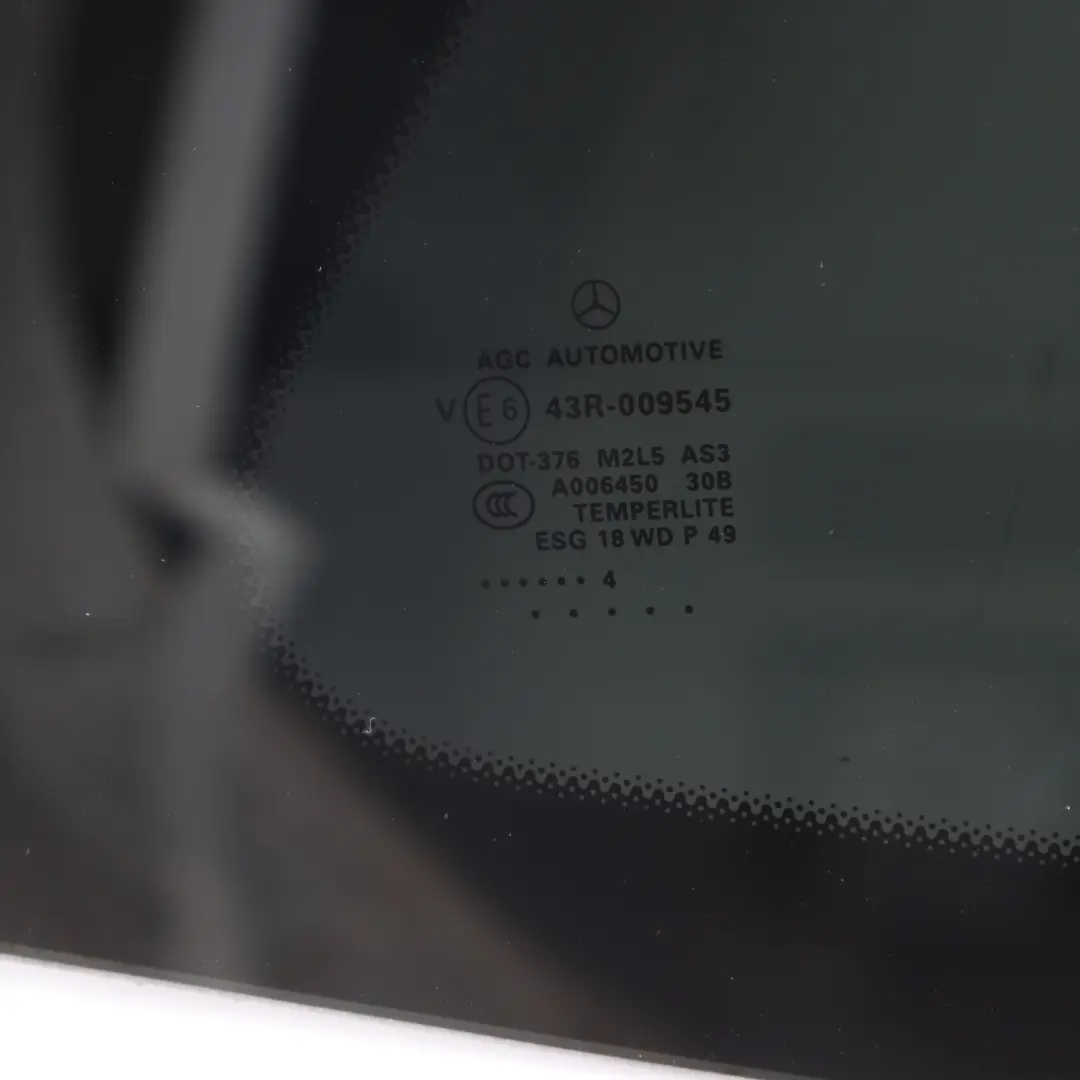 Quarter Side Window Glass Tinted Right O/S AS3 to Mercedes GL X166 Rear with Part number A1666706100 Mercedes GL X166 Rear Quarter Side Window Glass Tinted Right O/S AS3 - SKU A1666706100 - Part number A1666706100