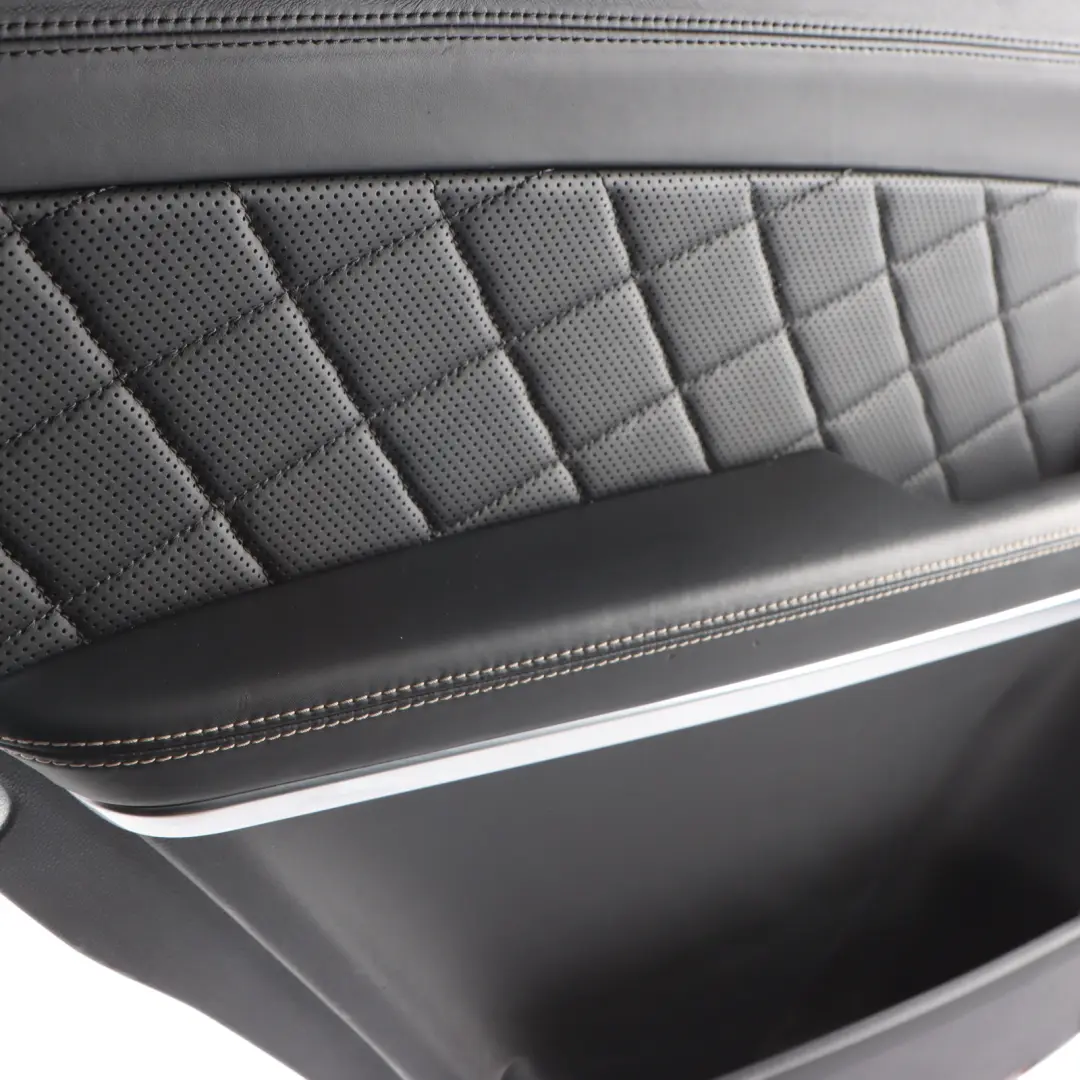 Door Card Trim Panel Rear Left N/S Black Leather to Mercedes W166 with Part number A1667300970 Mercedes W166 Door Card Trim Panel Rear Left N/S Black Leather - SKU A1667300970 - Part number A1667300970