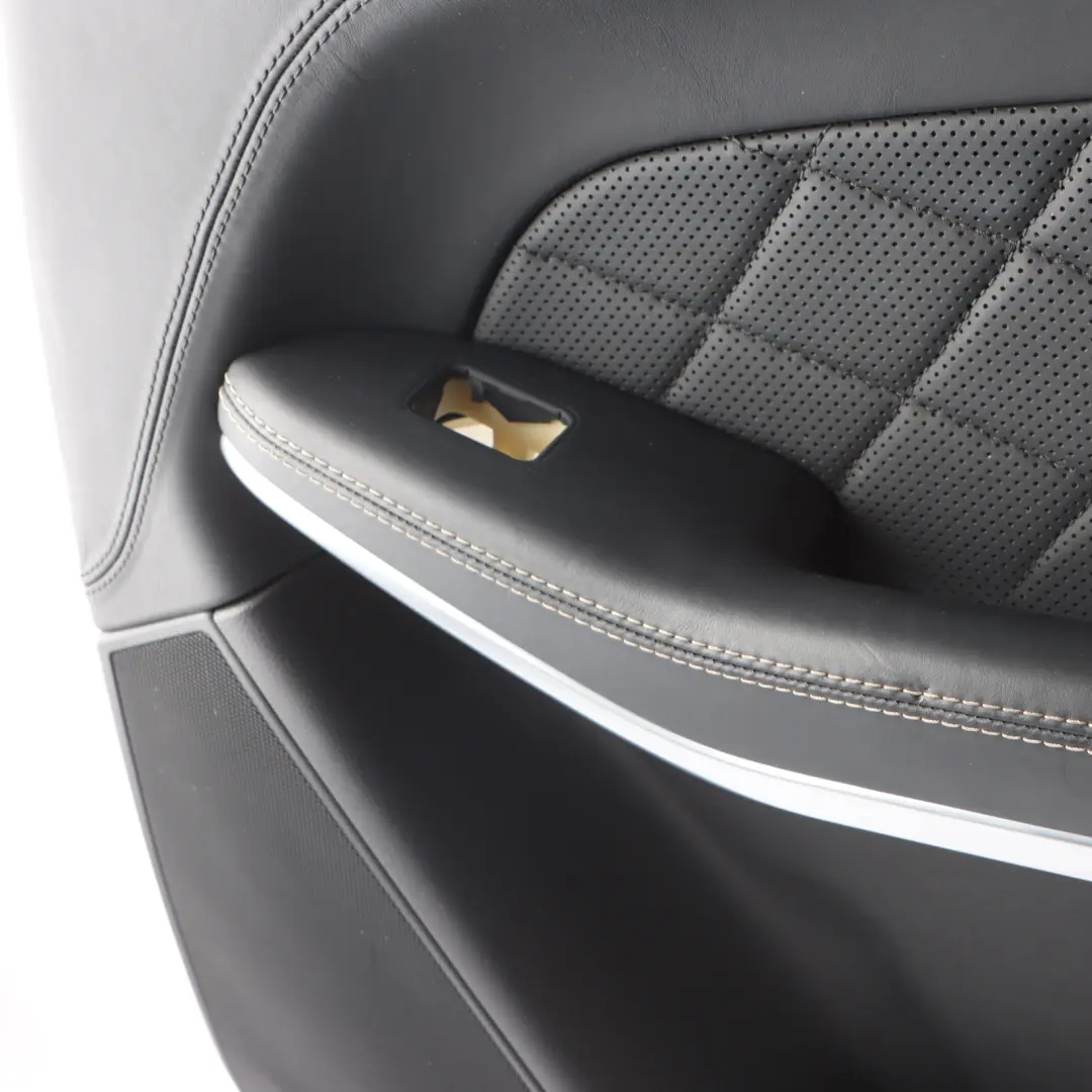 Mercedes GL X166 Rear Door Card Trim Panel Cover Right O/S Black Leather - SKU A1667301070 - Part number A1667301070